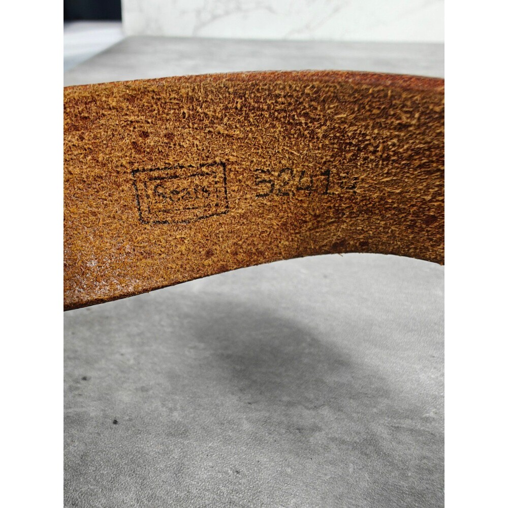 Vintage Tooled Leather Western Belt 34" W/ Statue Of Liberty Centennial Buckle - Picture 8 of 9